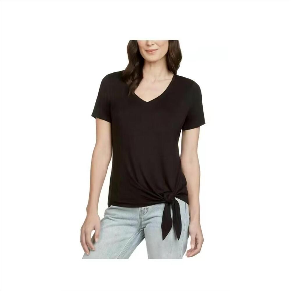 NEW MATTY M women's side tie t-shirt in black
